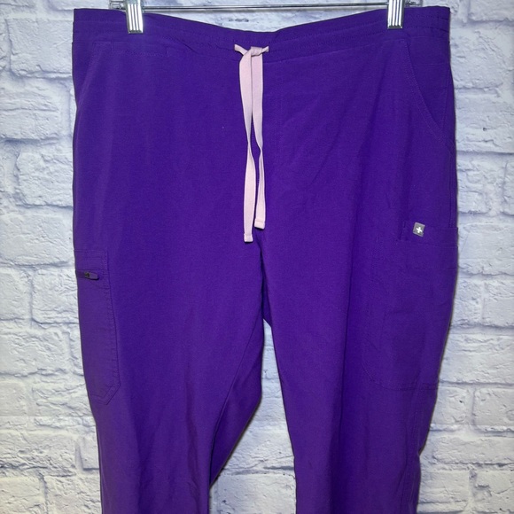 Women’s FIGS Yola Skinny Scrub Pants Digital Grape Size Large High Waisted - Picture 11 of 14